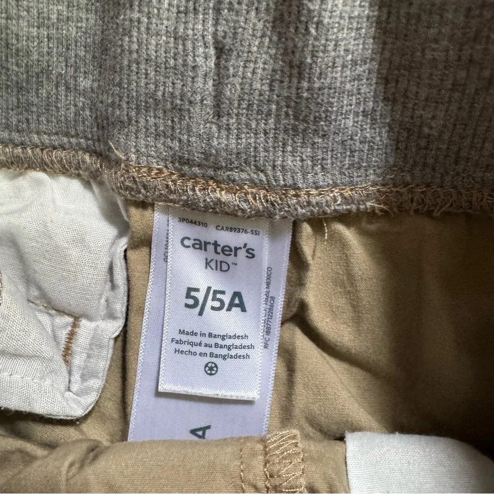 Carter's‎ Boys Tan Cargo Shorts with Gray Waistband Size 5